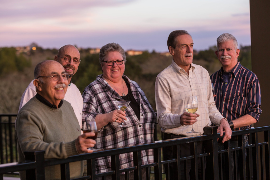 Five residents on balcony