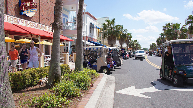 Golf carts are the primary mode of transportation in 55+ active adult communities such as The Villages, Florida.